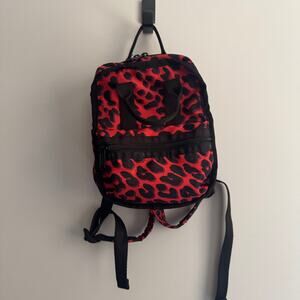 LeSportsac Gabrielle Micro Backpack Red Leopard Top Handle Zip Front Pocket